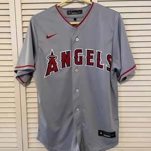 Nike Gray and Red Baseball Jersey